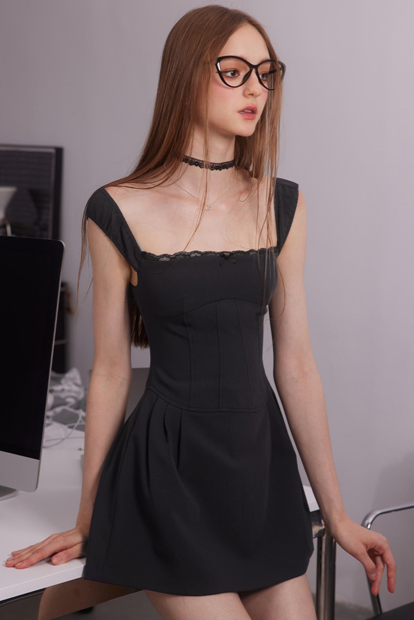 Polka Dot One-Shoulder Dress