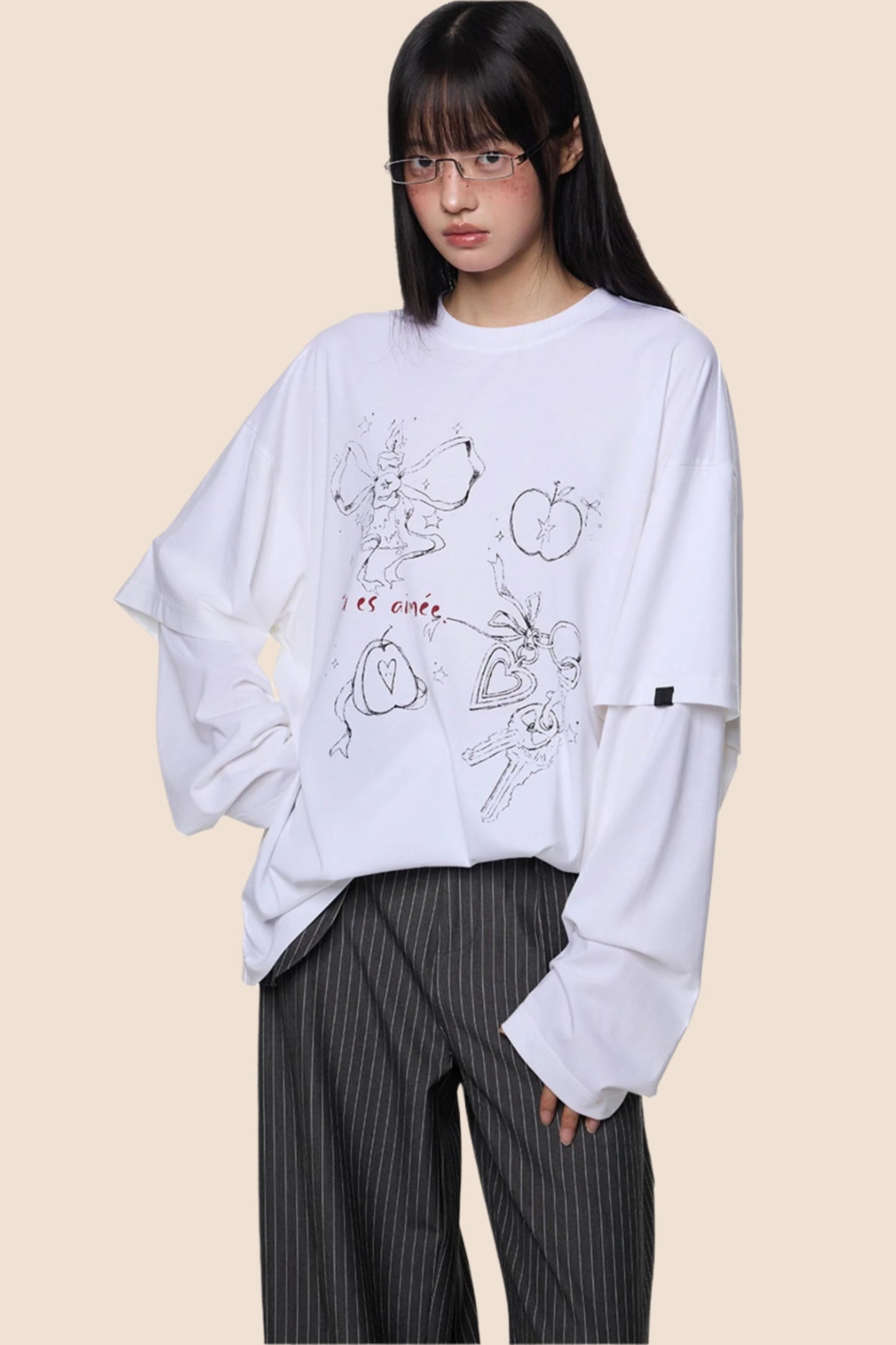 White Long Sleeve Tee