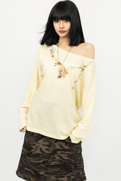 Vintage Diagonal Sleeve Top