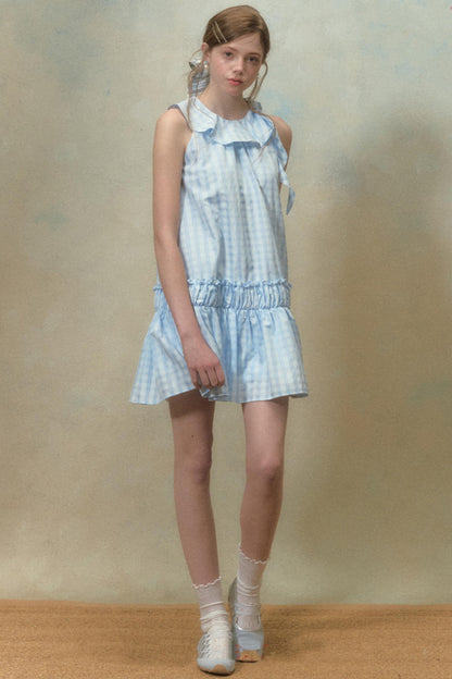 Summer Plaid Tie Dress