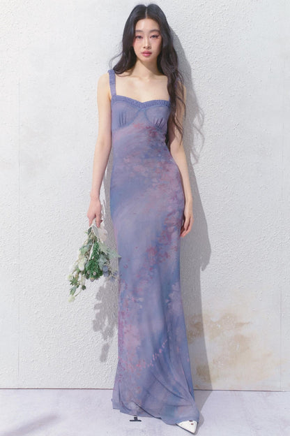 Purple Pleated Summer Dress