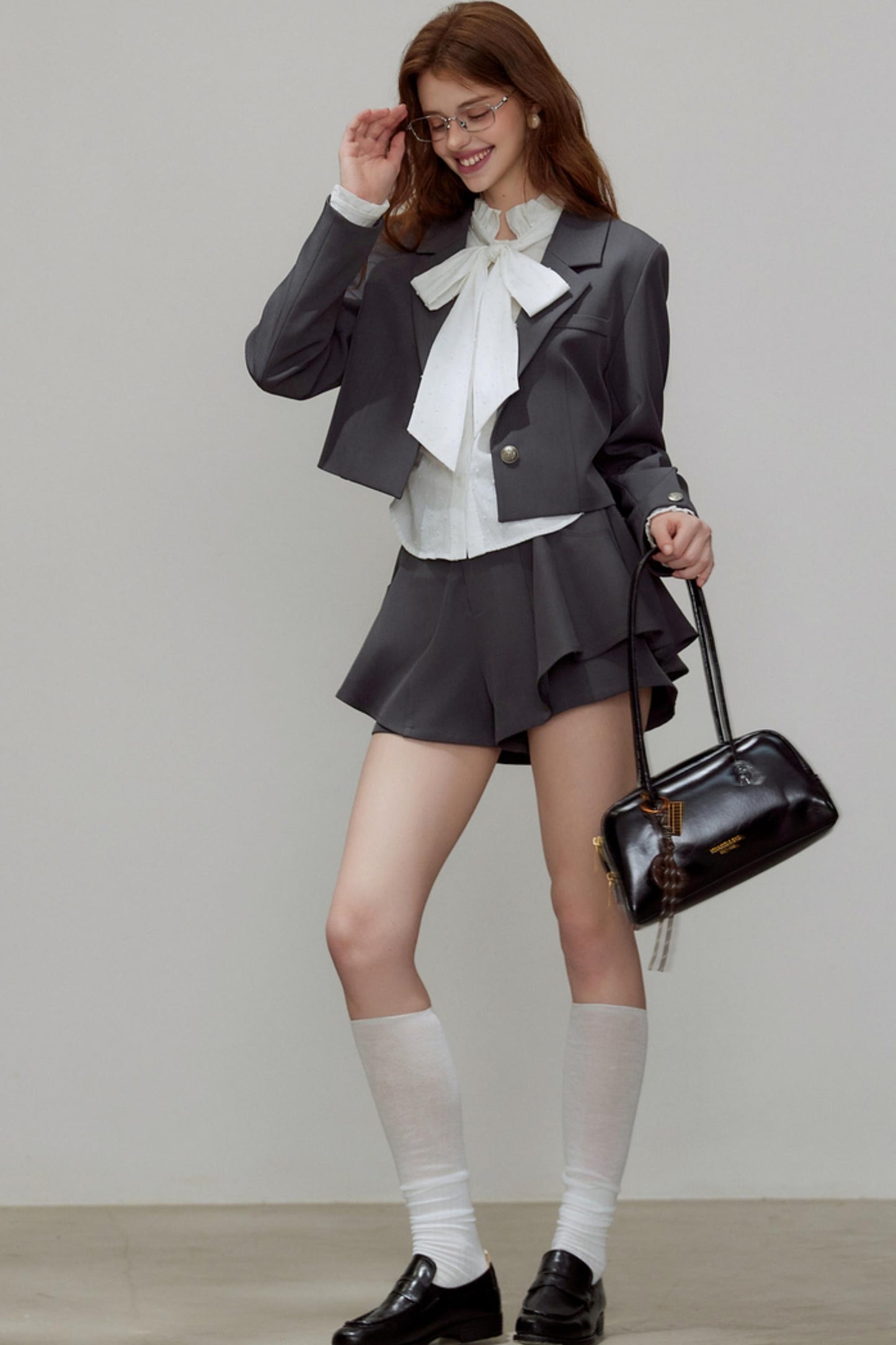 Autumn Gray Blazer Suit Set-Up