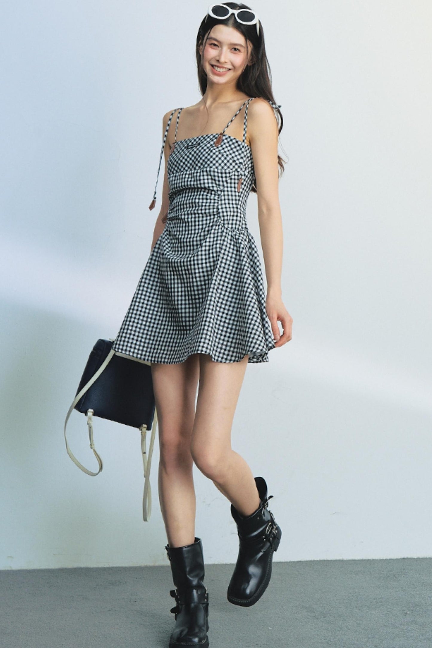 Tencel Checkered Camisole Dress