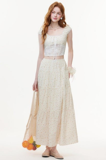 Floral Lace Summer Skirt Set-Up