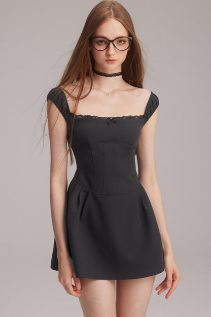 Polka Dot One-Shoulder Dress