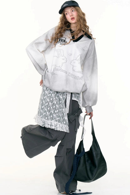 Rabbit Print Sporty Sweatshirt