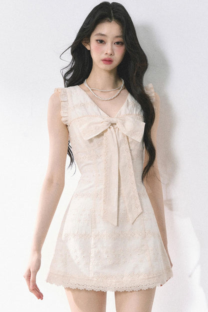 French V-Neck Lace Dress