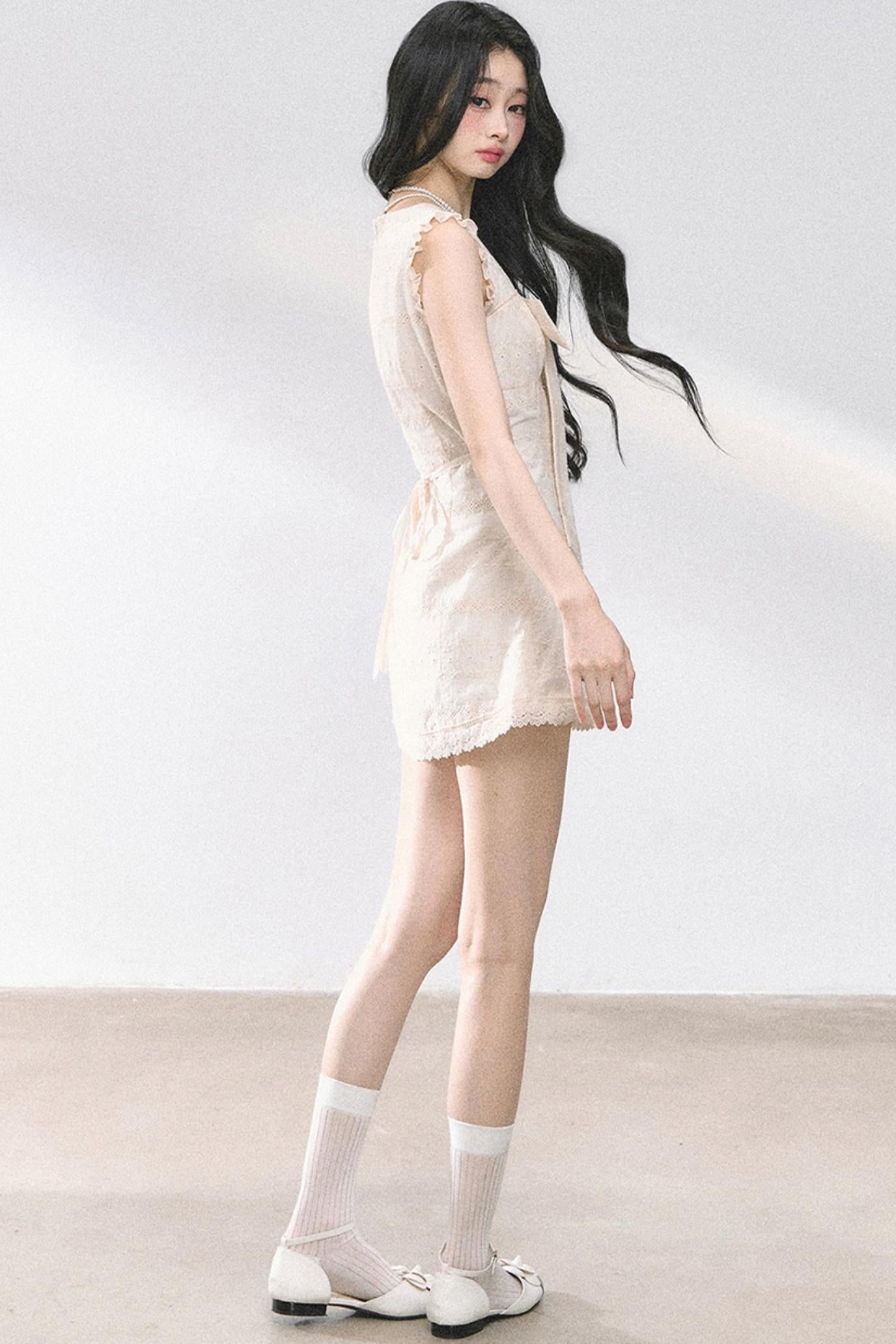 French V-Neck Lace Dress