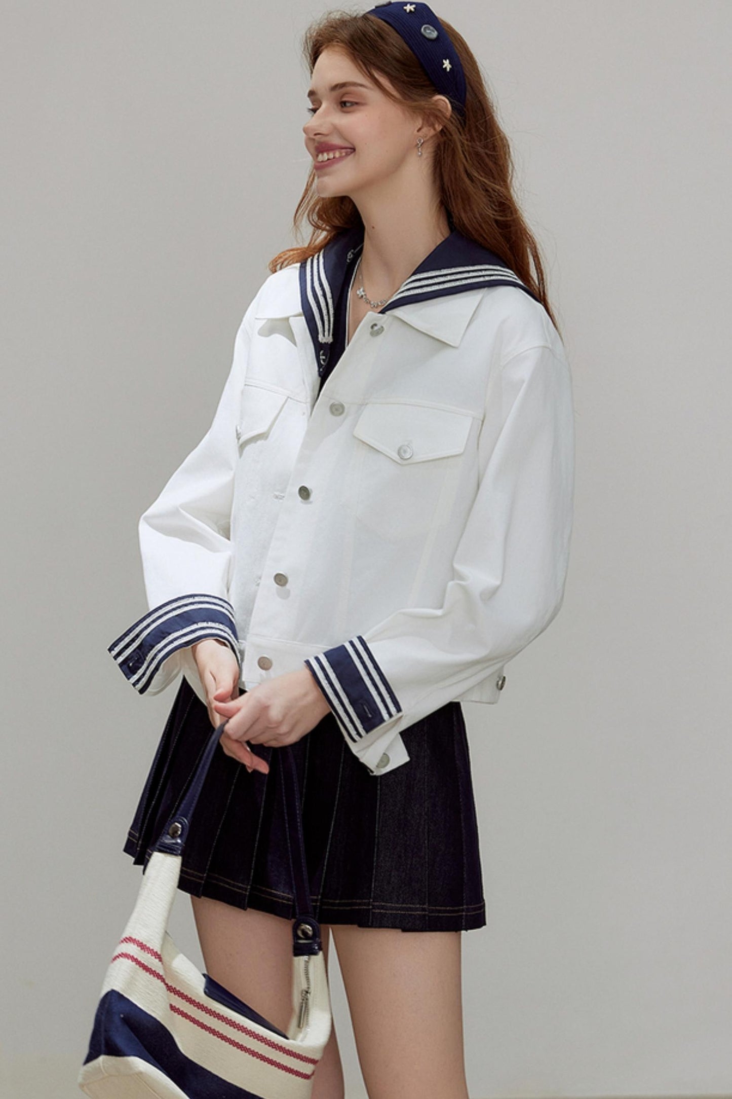 White Denim Short Jacket