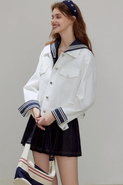 White Denim Short Jacket