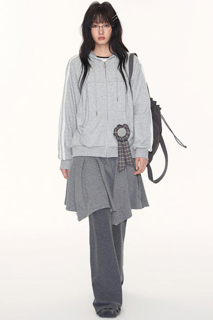 Lace Webbing Hoodie Top