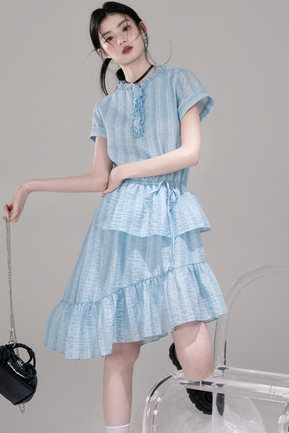 Asymmetric Ruffle A-Line Dress