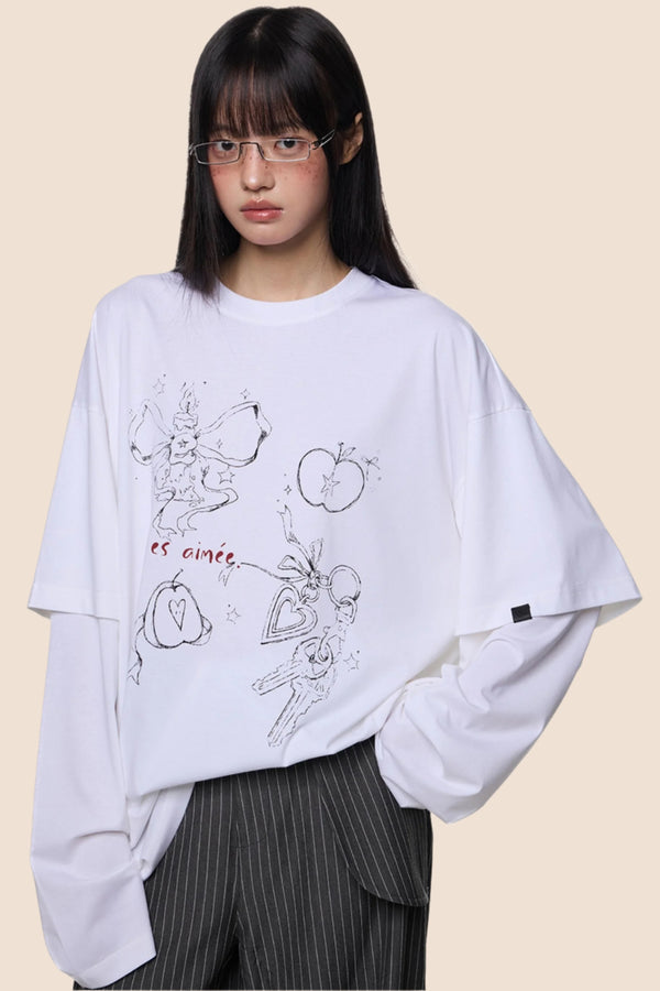 White Long Sleeve Tee