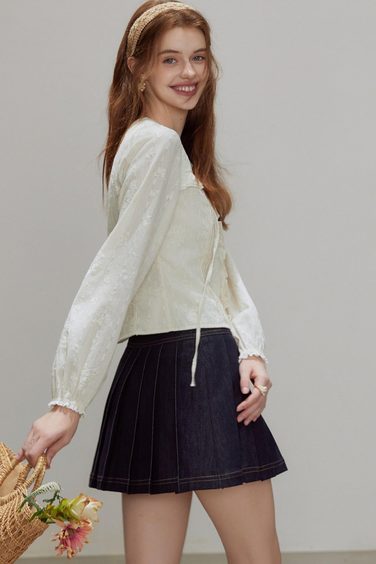 French Temperament V-Neck Shirt