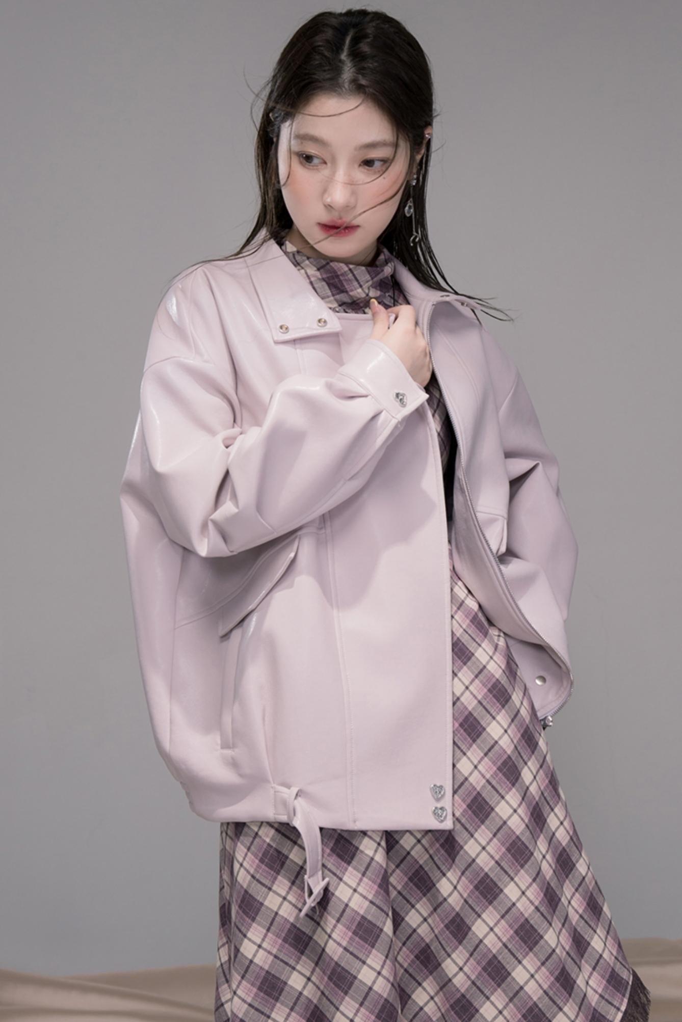 Dark Night Purple Plaid Fringe Dress