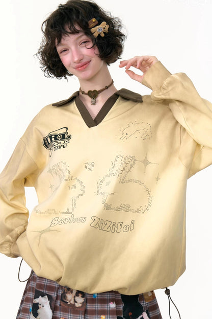 Rabbit Print Sporty Sweatshirt