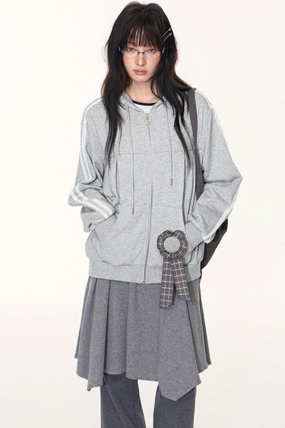 Lace Webbing Hoodie Top