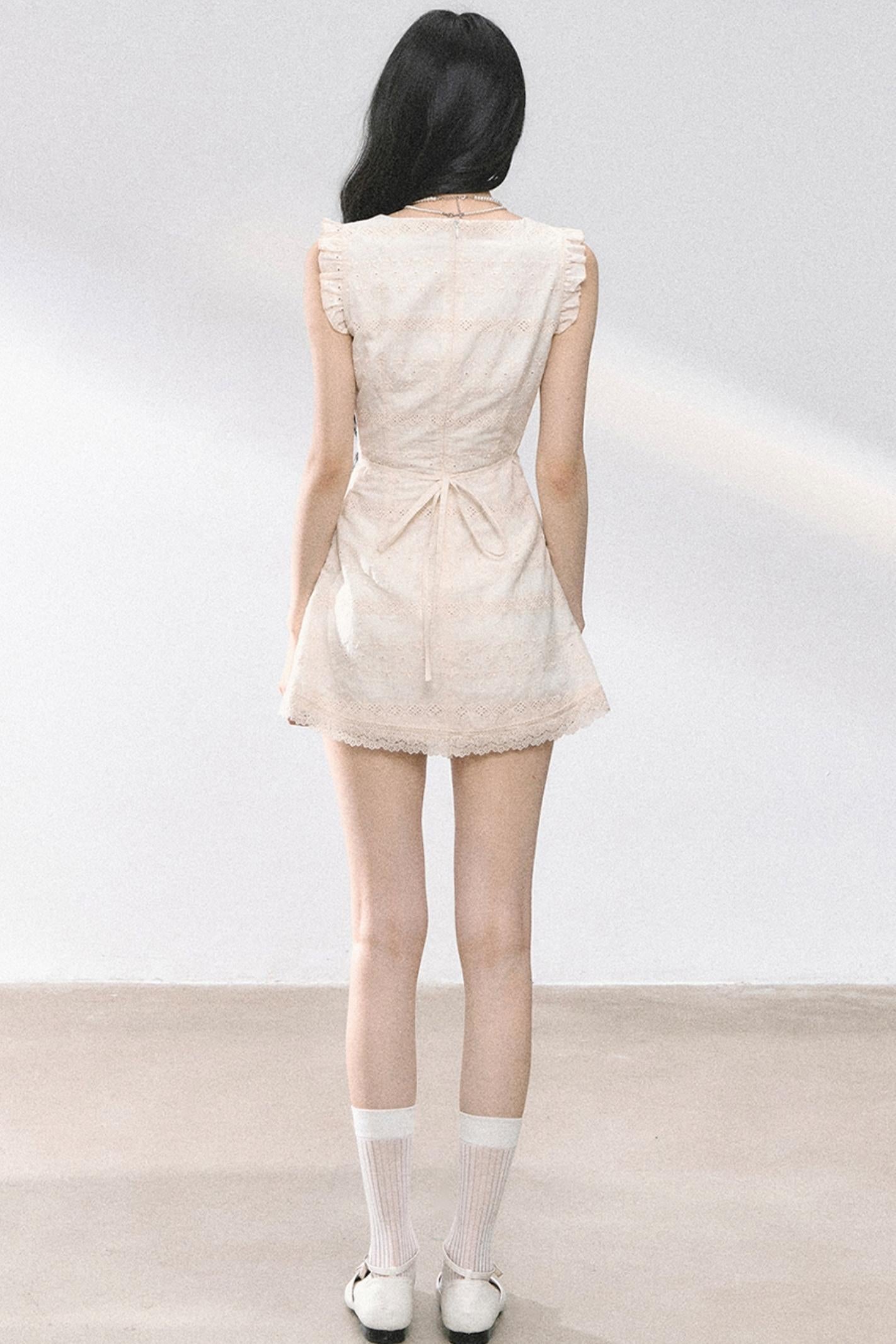 French V-Neck Lace Dress