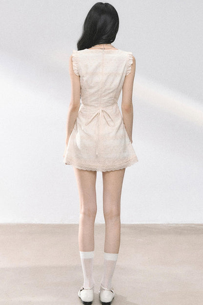 French V-Neck Lace Dress