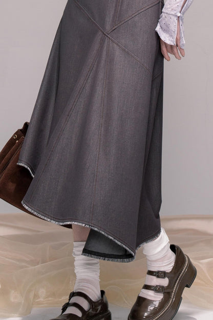 Twilight Gray Polka Dot Bib Dress Set