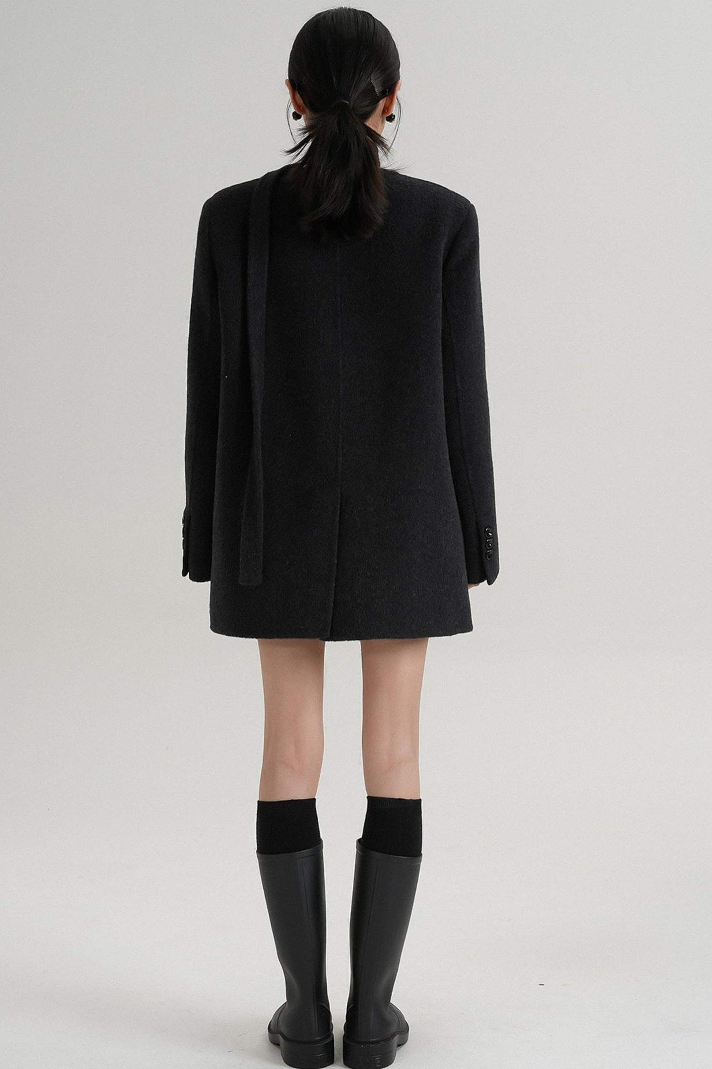 Elegant Mid-Length Wool Suit Coat