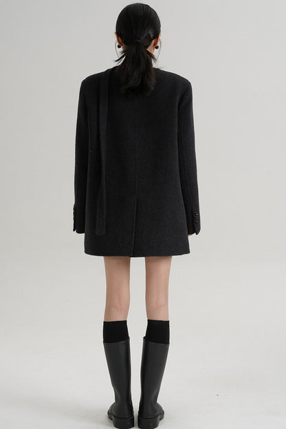 Elegant Mid-Length Wool Suit Coat