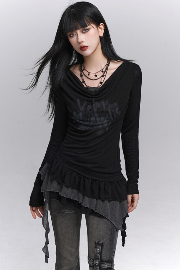 Elegant Slim Fake Two-Piece Top