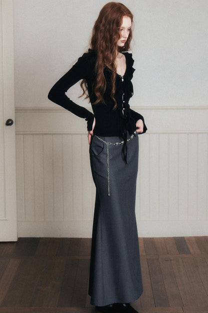 Desire Lace-Up Knitted Cardigan