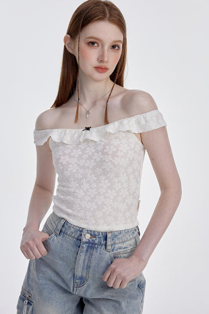 Floral Ruffled One-Shoulder Blouse