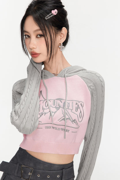 Contrasting Cropped Sweater