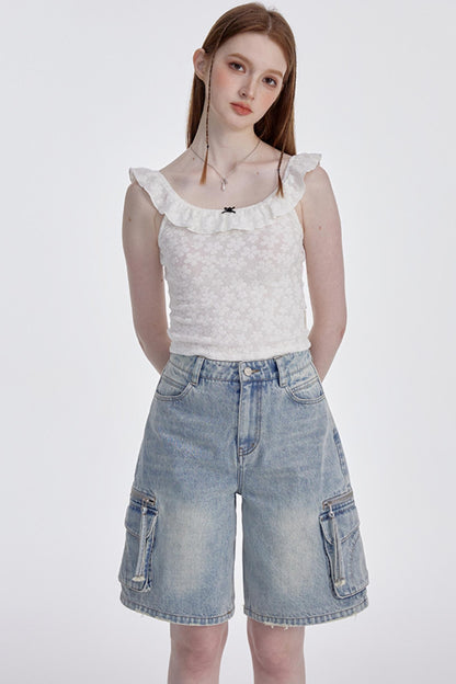 Floral Ruffled One-Shoulder Blouse