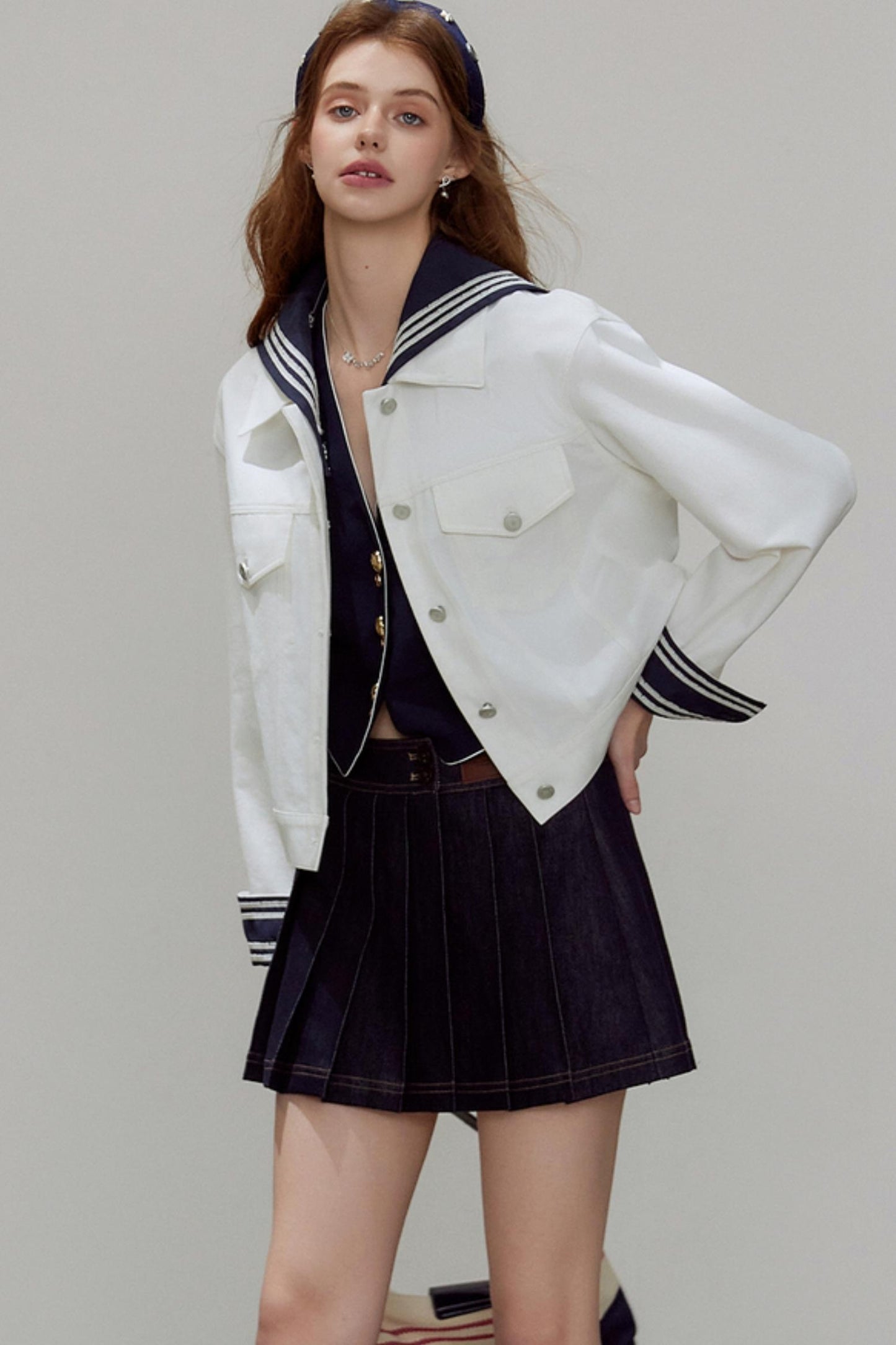 White Denim Short Jacket