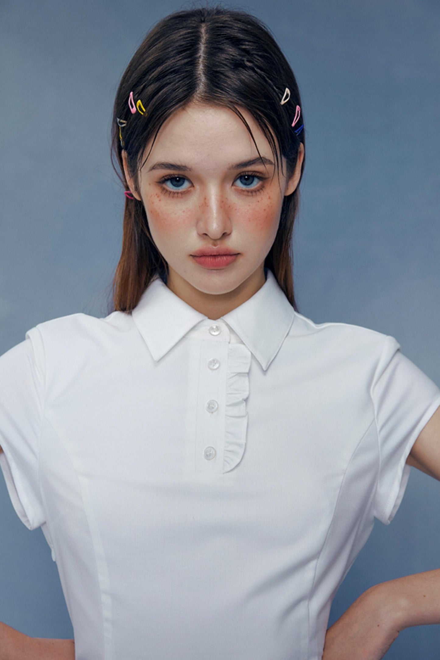 Lace Pleated Shirt Dress