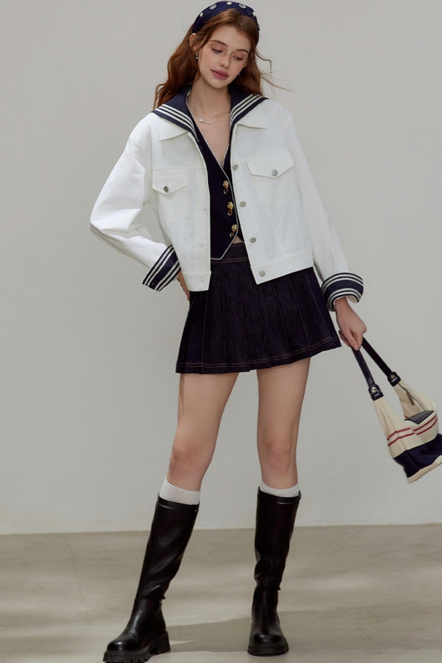 White Denim Short Jacket