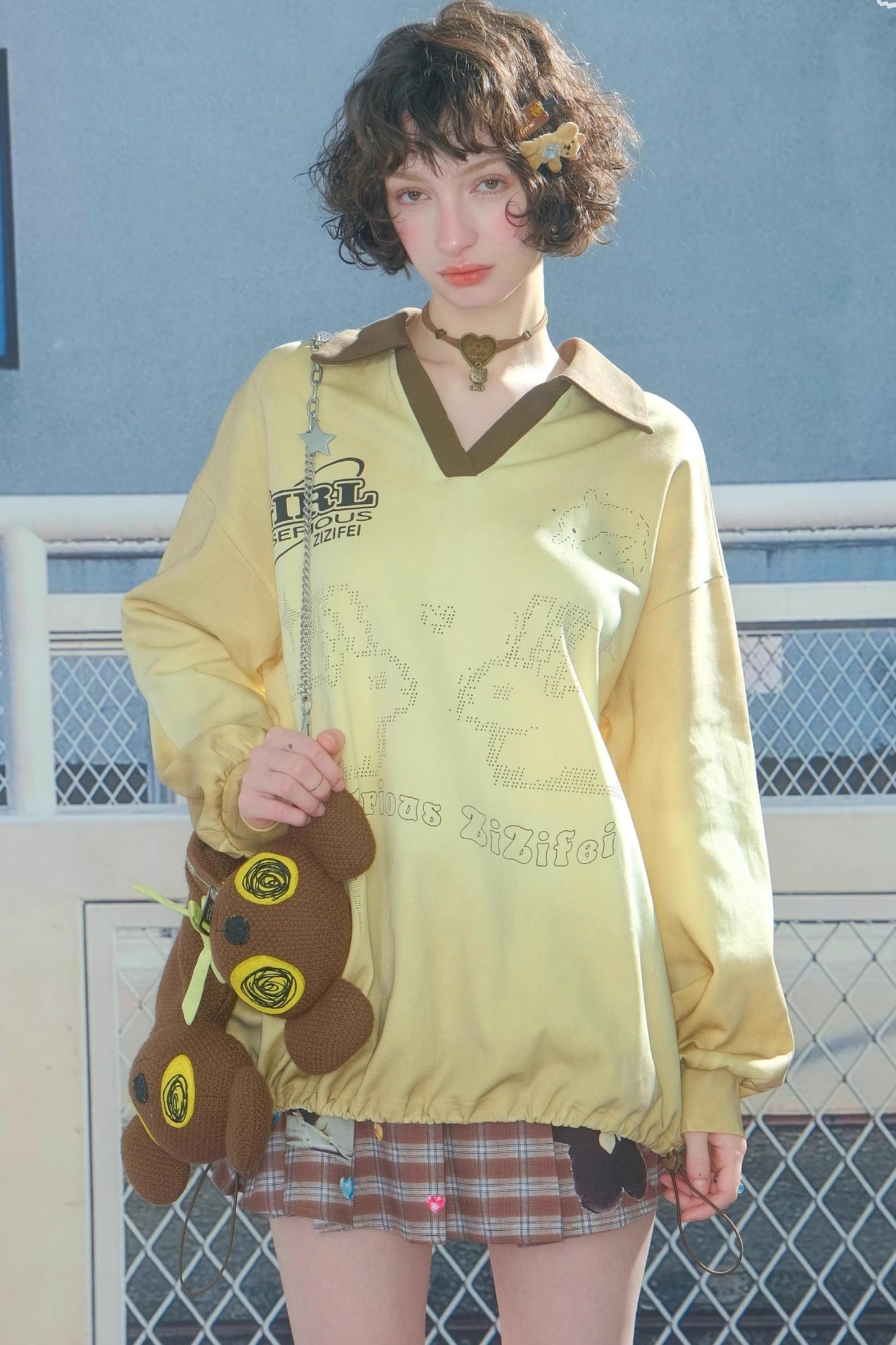 Rabbit Print Sporty Sweatshirt