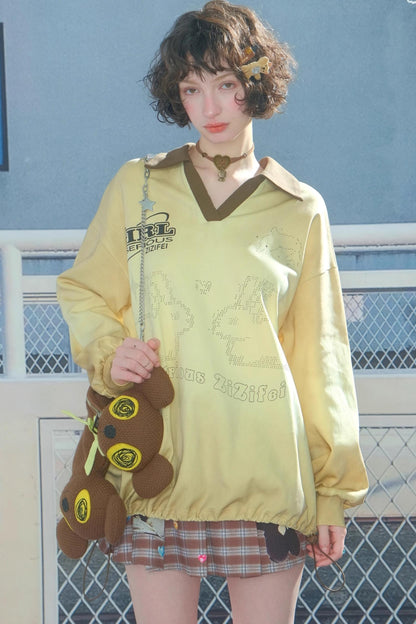 Rabbit Print Sporty Sweatshirt