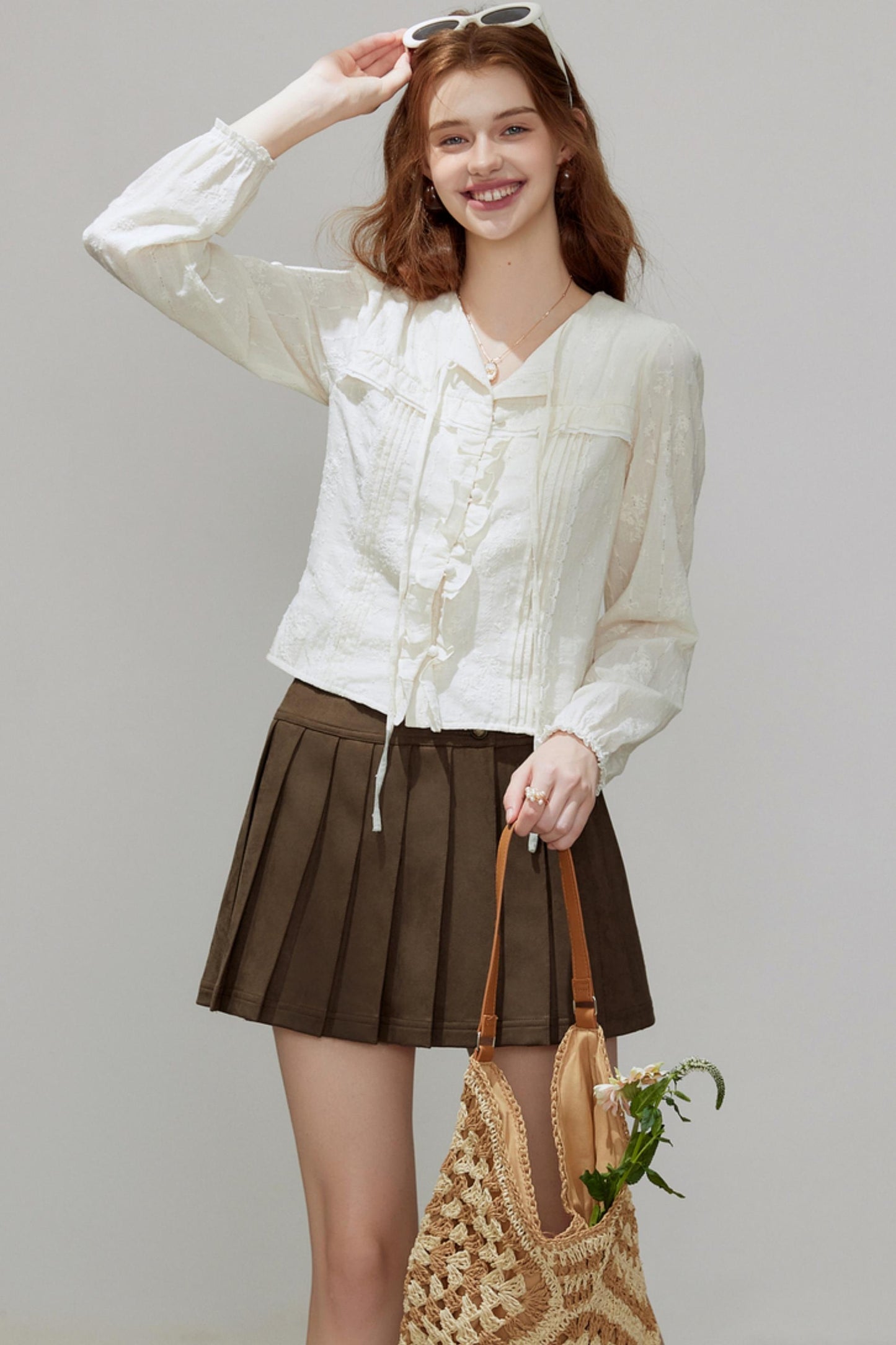 French Temperament V-Neck Shirt