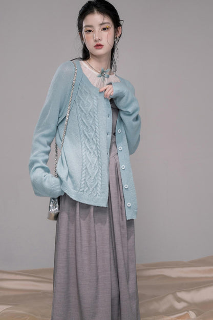 Princess Waistline Pleated Suspender Dress