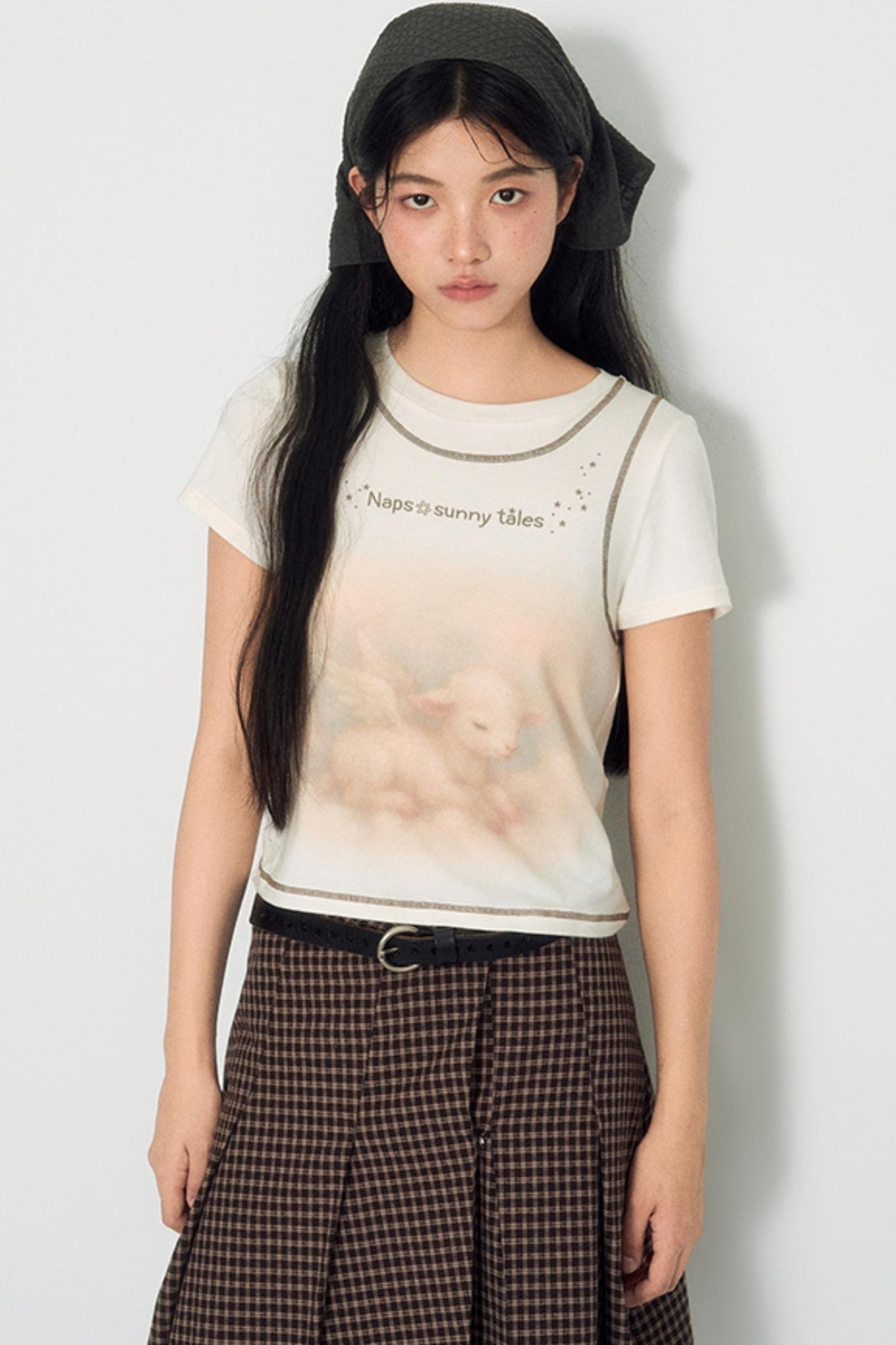 Lamb Print Short-Sleeved T-Shirt