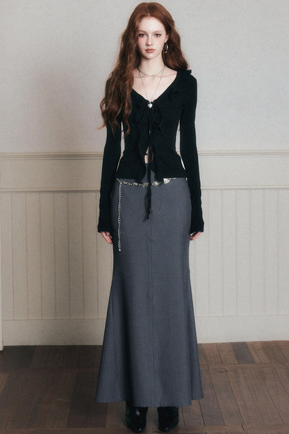 Desire Lace-Up Knitted Cardigan