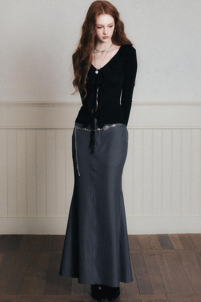 Desire Lace-Up Knitted Cardigan