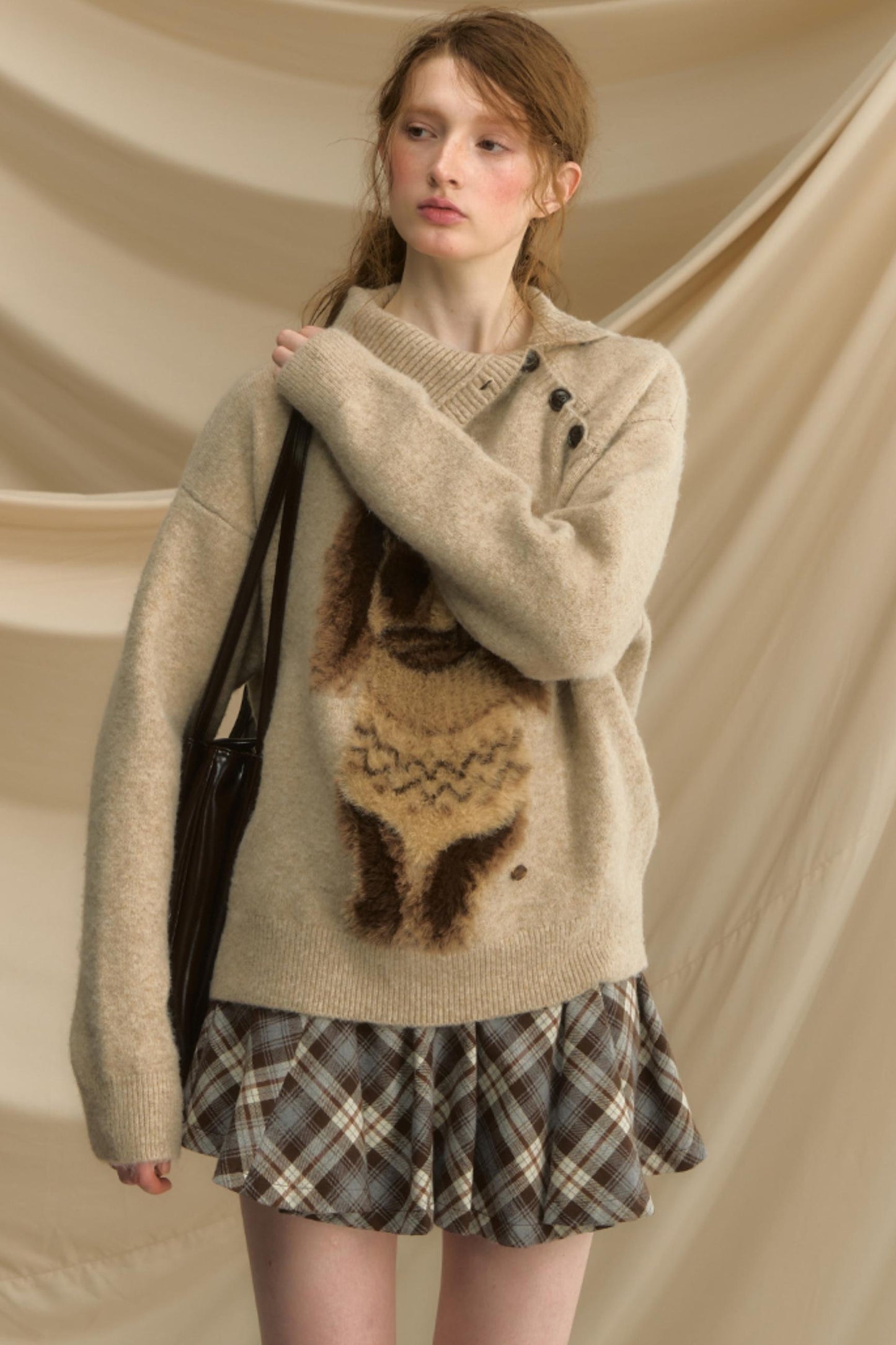 Autumn Puppy Retro Knitted Sweater