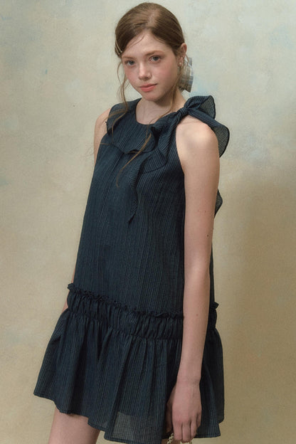 Summer Plaid Tie Dress