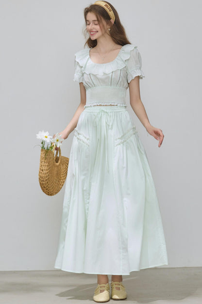 Puff Sleeve Top Skirt Set-Up