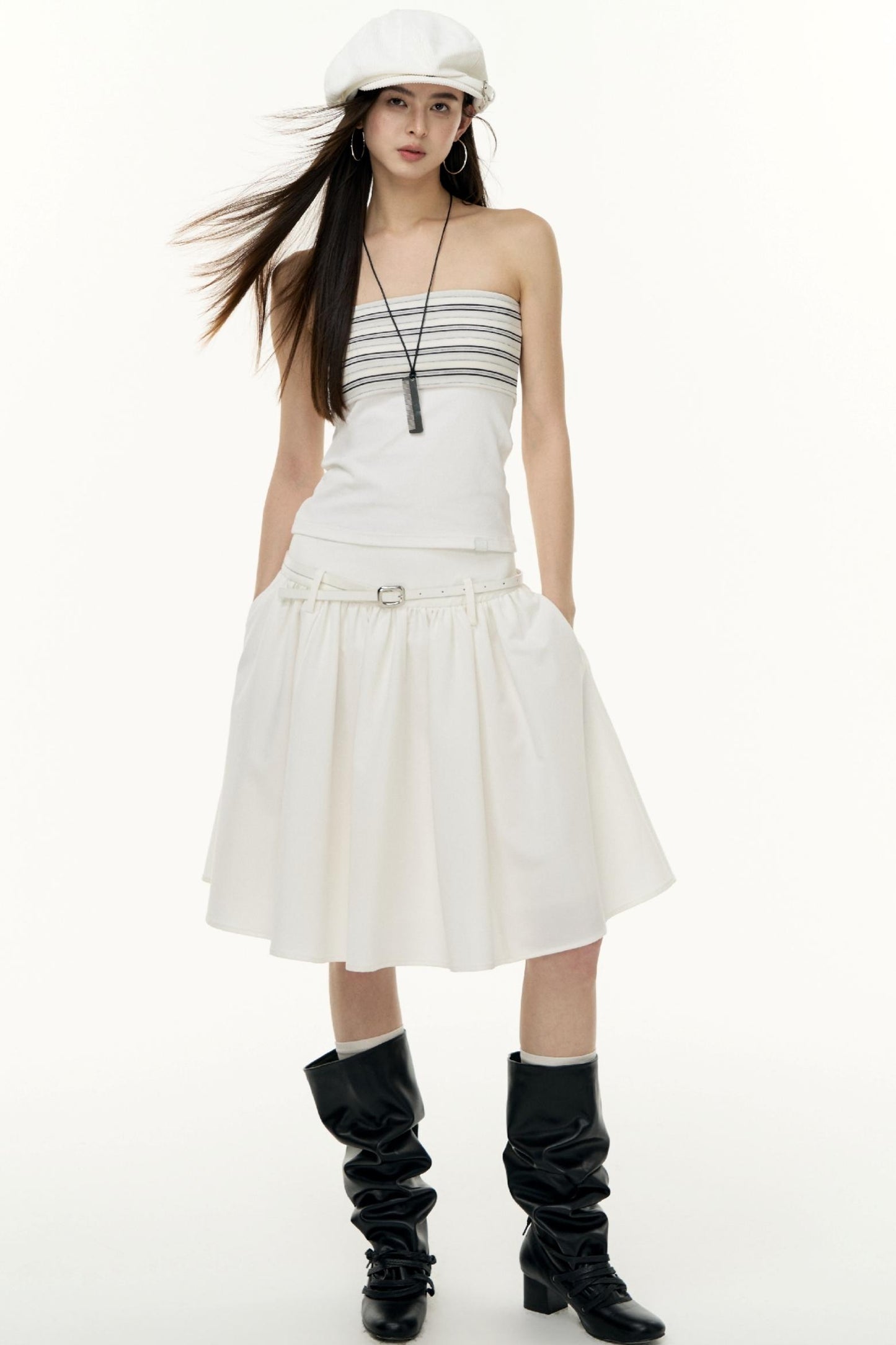 Striped Bandeau Skirt Set-Up