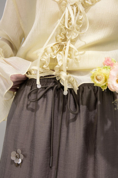 Feathered Lemon Suspenders Set