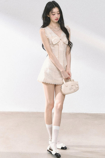 French V-Neck Lace Dress