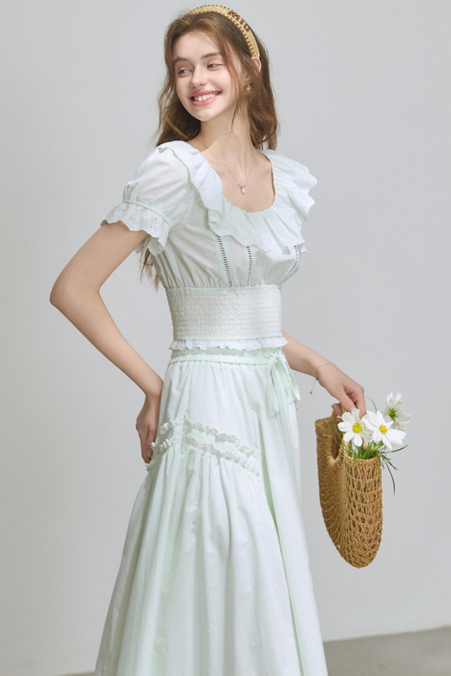 Puff Sleeve Top Skirt Set-Up