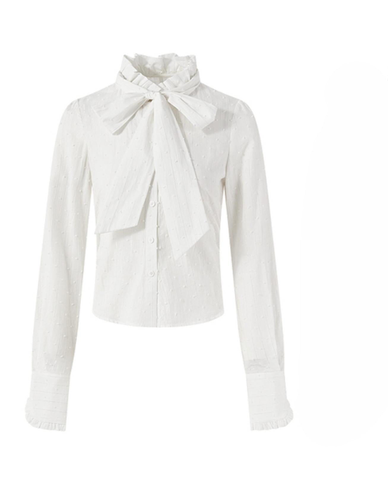 Autumn Texture Bow Strap Shirt