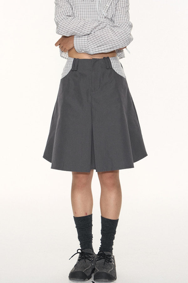 Korean Style Grid Mini Skirt Set-Up